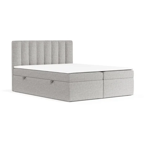 Maison de Rêve Svijetlo sivi boxspring krevet s prostorom za odlaganje 140x200 cm Novento –