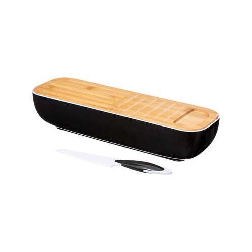 5five Kutija za hljeb i daska za rezanje 40x12x8cm crna Cijene