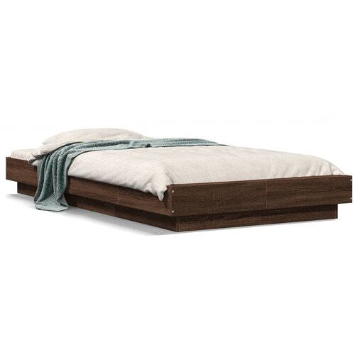 vidaXL Okvir za krevet s LED svjetlima boja hrasta 100 x 200 cm drveni Cene