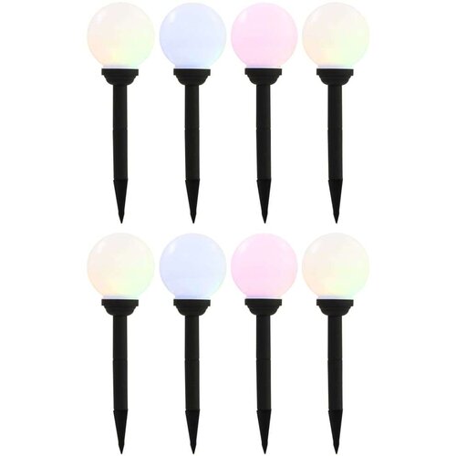 vidaXL Zunanje solarne svetilke 8 kosov LED okrogle 15 cm RGB Cene