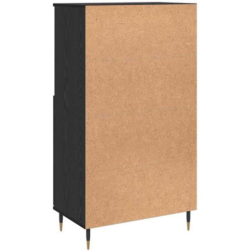  Highboard s policom s pohranom s vratima Crna 60 x 36 x 110 cm Konstruirano drvo Slike