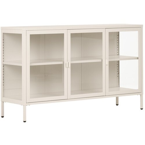 House Nordic Kremno bela jeklena vitrina 140x85x40 cm Brisbane &ndash; Cene