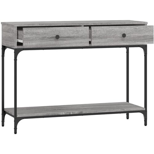  Konzolni stol siva boja hrasta 100x34,5x75 cm konstruirano drvo Slike