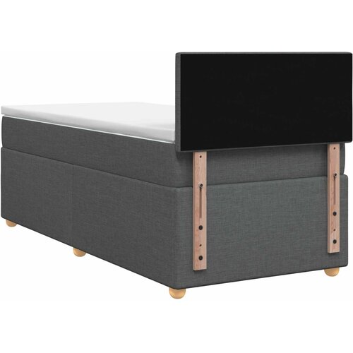  Boxspring krevet s madracem Tamnosiva 90 x 200 cm Tkanina 90 x 200 x 100.5 cm Slike