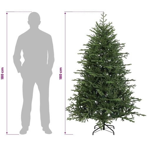  Umjetno božićno drvce s nogom 180 cm PVC i metal Zelena - 180 cm bez LED svjetala Slike