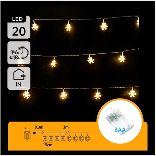 Aigostar LED lanac 20xLED/3xAA 3,3m pahulje Cene