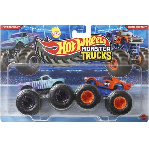 Mattel Hot Wheels Monster Trucks: Pure Muscle protiv Night Shifter set malih automobila, 2 komada, 1/64 - Cijene