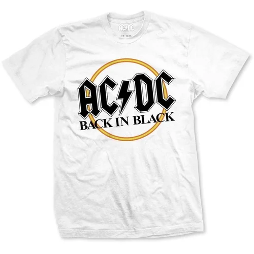 ACDC Majica Unisex Tee Back In Black White 2XL