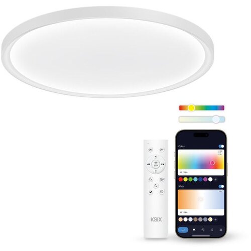 Ksix SmartLED Halo2 stropna svjetiljka, RGBIC + CCT, &amp;Oslash;37 cm, 3200 lm, 240 LED Slike