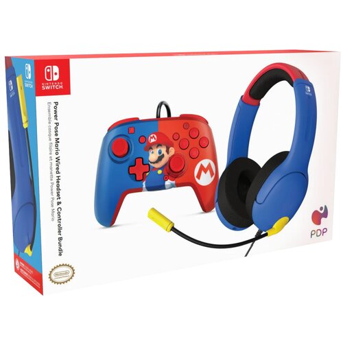 Pdp Nintendo Switch wired airlite headset & rematch controller Mario ( 059464 ) Slike