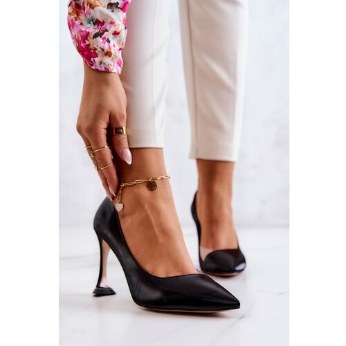 Kesi Fashionable Leather Stilettos Black Tamira Slike