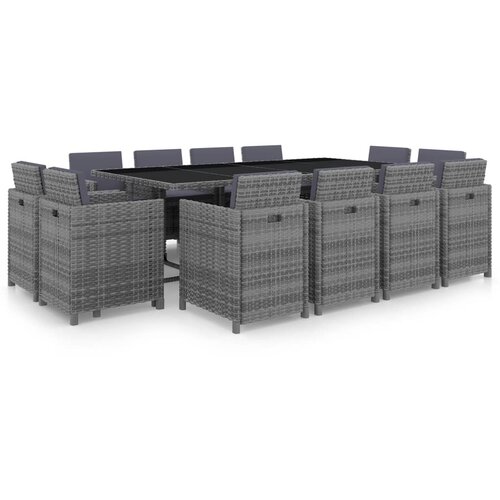 vidaXL 13-dijelni vrtni blagovaonski set od poliratana antracit Cijene