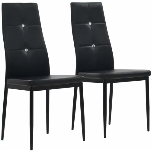  Blagovaonske stolice od umjetne kože 2 kom crne