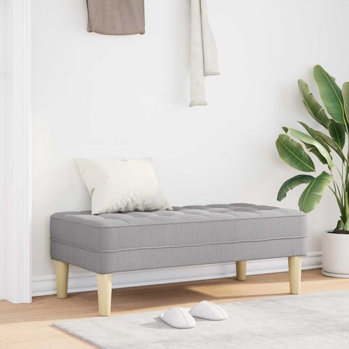  Klupa s jastukom Oblačnosiva 113 x 57 x 39 cm tkanina Slike