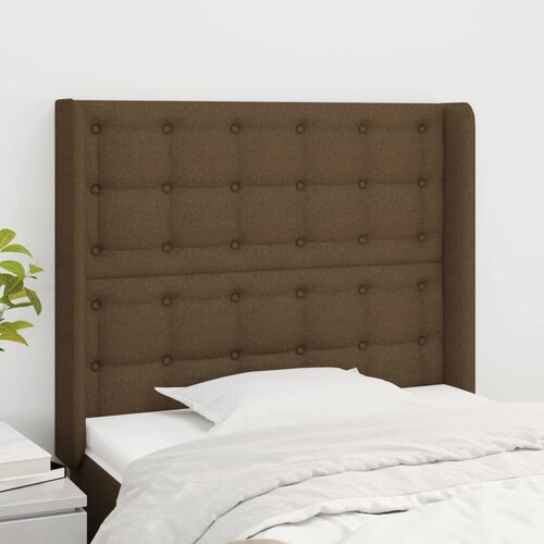 vidaXL Vzglavje z ušesi temno rjav 93x16x118/128 cm blago Cene