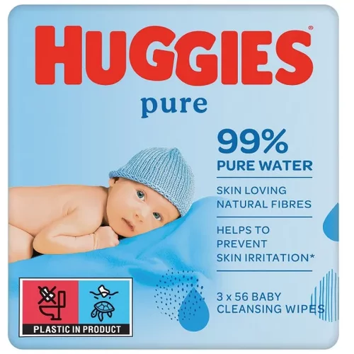 Pampers Huggies baby vlažne maramice pure 3x56kom