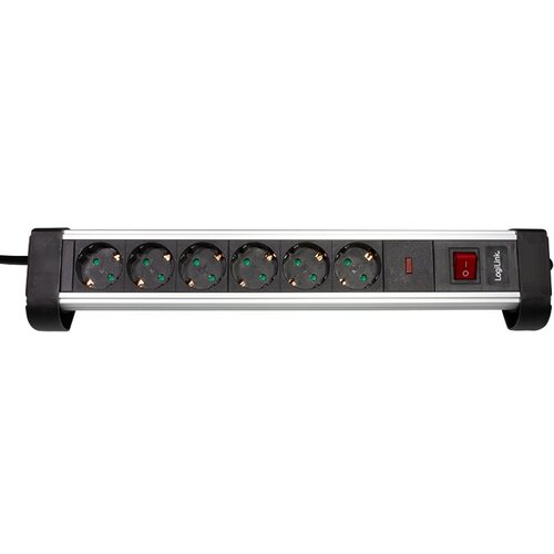 Logilink LPS215 crno srebrni produžni kabl sa prenaponskom za&amp;scaron;titom 6 utičnica 16A 230V 1.4m&amp;quot; Slike