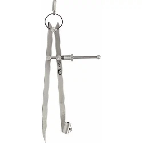 Ks Tools Precizno vzmetno šestilo s konico, z držalom za svinčnik, polmer 210 mm