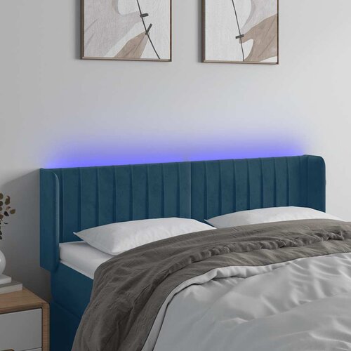  LED uzglavlje tamnoplavo 147x16x78/88 cm baršunasto Cene