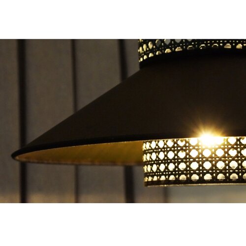  Duolla - Plafonski luster RIO RATTAN 1xE27/15W/230V prečnik 45 cm crna/zlatna Slike