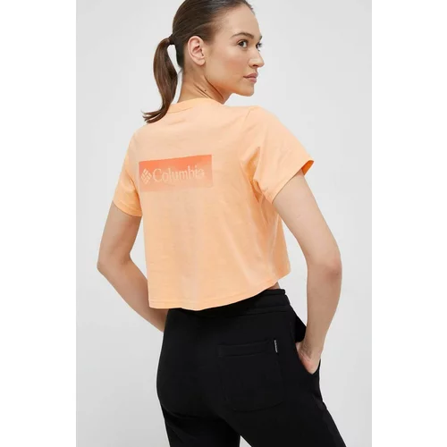 Columbia Bombažna kratka majica oranžna barva