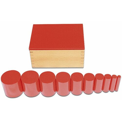 Montesori Kutija sa cilindrom crvena 15060 Slike
