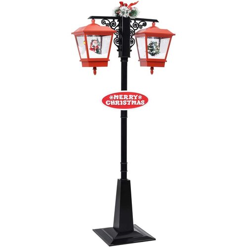  Ulična svjetiljka s Djedom Mrazom crno-crvena 81x40x188 cm PVC Cijene
