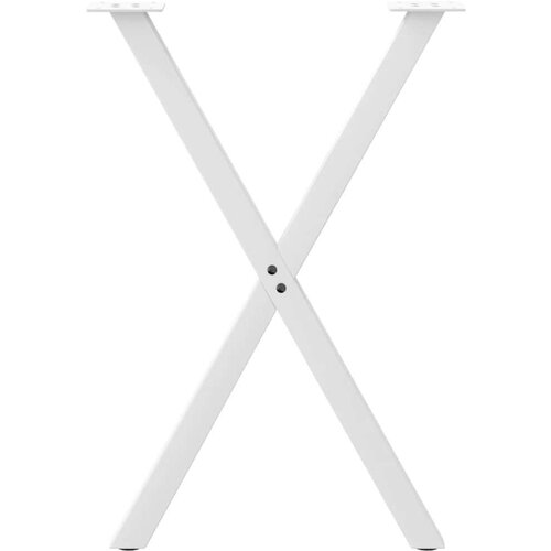 VidaXL Noge za jedilno mizo v obliki črke X, 2 kosa, bele barve, 50 x (72-73) cm, jeklo Slike