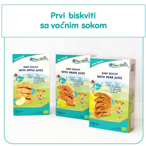 Fleur Alpine organski biskviti sa sokom od jabuke 120g Slike
