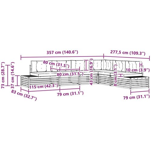  Set vanjskih sofa s jastukom 6 Komad Prirodna i antracit Slike