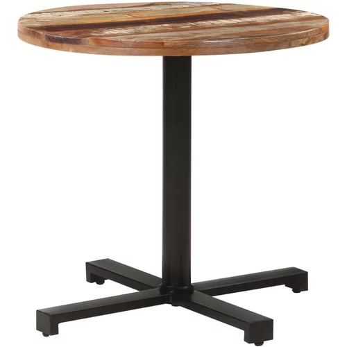 vidaXL Bistro stol okrugli Ø 80 x 75 cm od masivnog obnovljenog drva