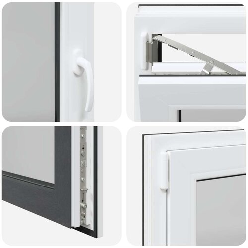  Prozor za podrum RISOR Antracit 110 x 60 cm PVC i staklo - Antracit 110 x 60 cm (trostruki sloj) Nagibanje i okretanje lijevo Slike