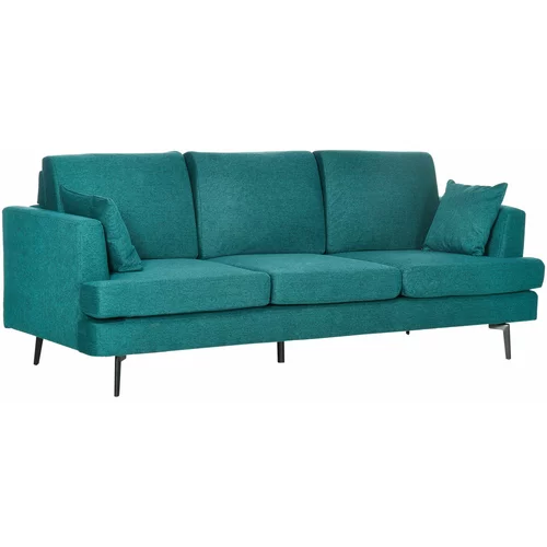 HOMCOM 3-sedežni kavč iz tkanine z dvema blazinama in debelim oblazinjenjem, sodobno pohištvo za dnevno sobo, 229x88x88cm, zelena, (20745098)