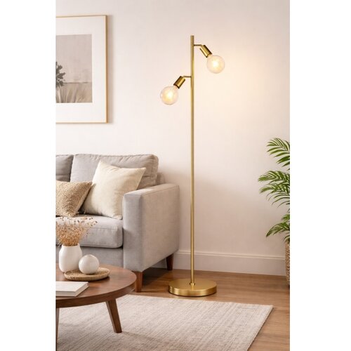  led podna lampa 2xE27/7W/230V 2000K zlatna Slike