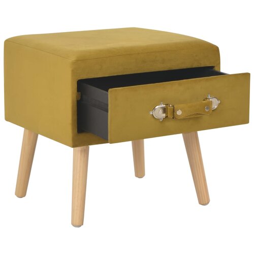 Maison Chic Nočna omarica - Nočna miza žamet 40x35x40 cm barva gorčice, (21689435) Slike