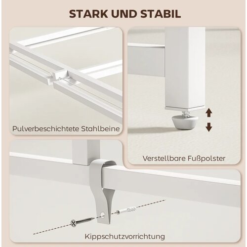  Sklopivi stol/računalni stol s nosačem za monitor za kućni ured 100 x 48 x 87 5 cm Slike