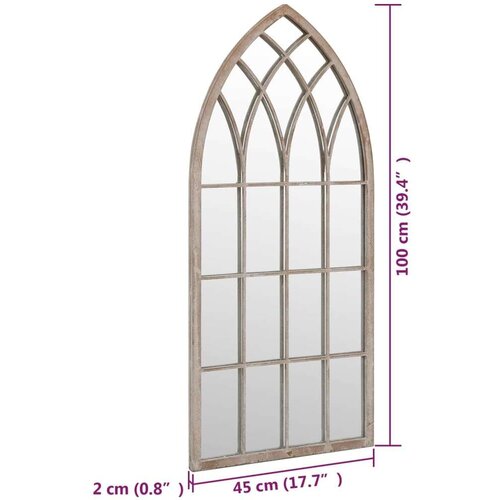 vidaXL vrtno ogledalo peščeno 100x45 cm železno za zunanjo uporabo Cene