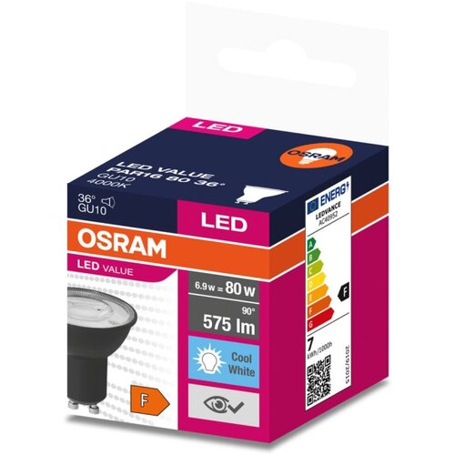  LED sijalica VALUE PAR16 GU10/6,9W/230V 6500K 36&amp;deg; crna - Ledvance Slike