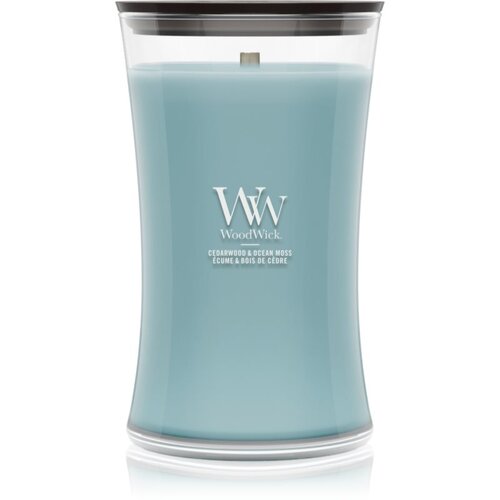WoodWick Cedarwood &amp;amp; Ocean Moss mirisna svijeća s drvenim fitiljem 610 g Slike