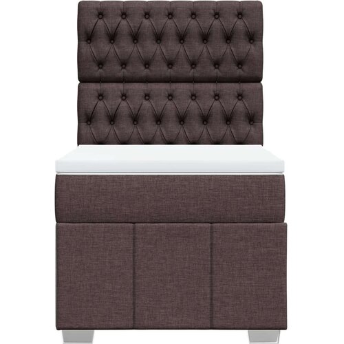 vidaXL Box spring postelja z vzmetnico temno rjava 100x200 cm blago, (21309475) Cene