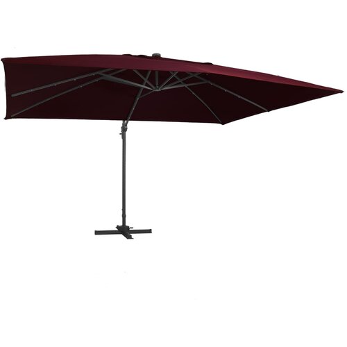 vidaXL Vrtni senčnik z LED lučkami bordo rdeč 400x300 cm Cene