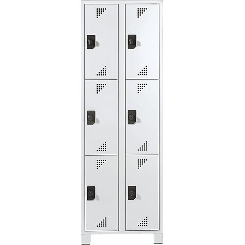 eurokraft pro Omara s predelki z zaklepanjem, višina predelka 418 mm, VxŠxG 1800 x 600 x 500 mm, 8 predelkov, cela svetlo siva Cene