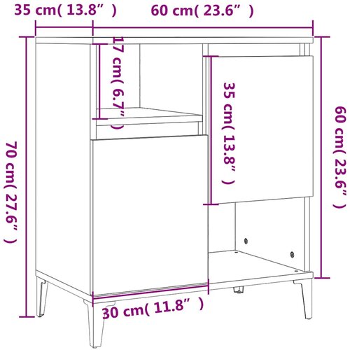  Komoda siva boja betona 60x35x70 cm od konstruiranog drva Slike