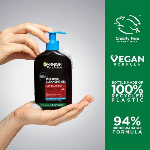 Garnier Pure Active Charcoal Cleansing Gel čistilni gel mastna koža 250 ml unisex Slike