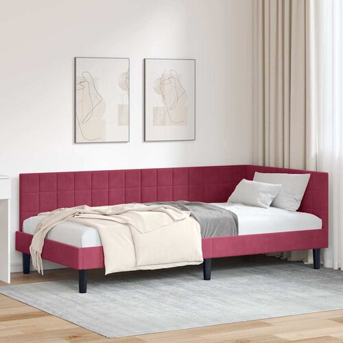  Kutni okvir kreveta Vinska crvena 100 cm x 200 cm Bar&scaron;un Cijene