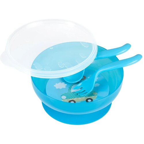 Canpol pribor za hranjenje i tanjir toys blue, 350ml Slike