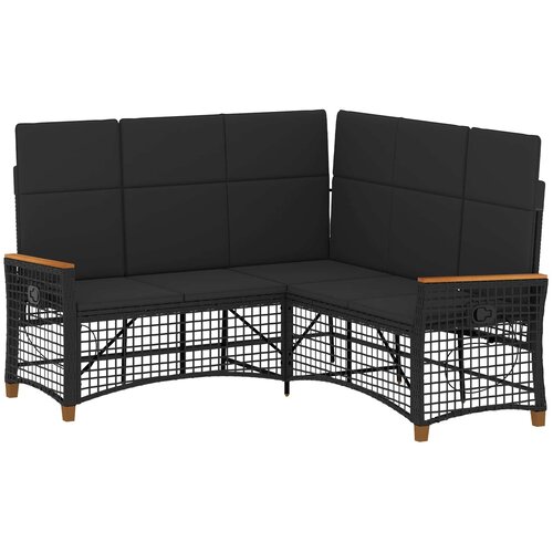 vidaXL Vrtni zložljivi kavč Črna 164 x 164 x 112 cm poli ratan, (5000145267) Cene