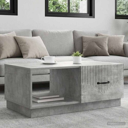  Kava Stol Betonska siva 90 x 50 x 37 cm Konstruirano drvo Slike