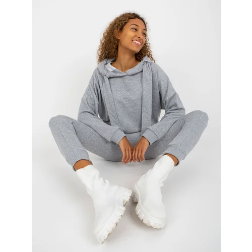 Fashion Hunters Gray two-piece sweatshirt set with a hoodie