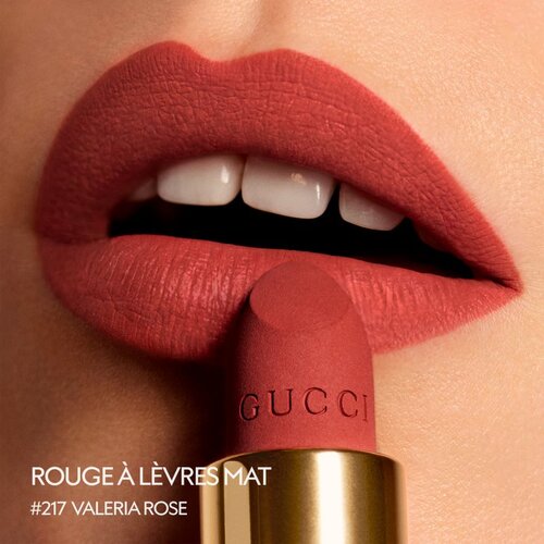 Gucci Beauty Rouge &amp;agrave; L&amp;egrave;vres Matte Lipstick matirajući ruž za usne nijansa 217 Valeria Rose 3.5 g Slike